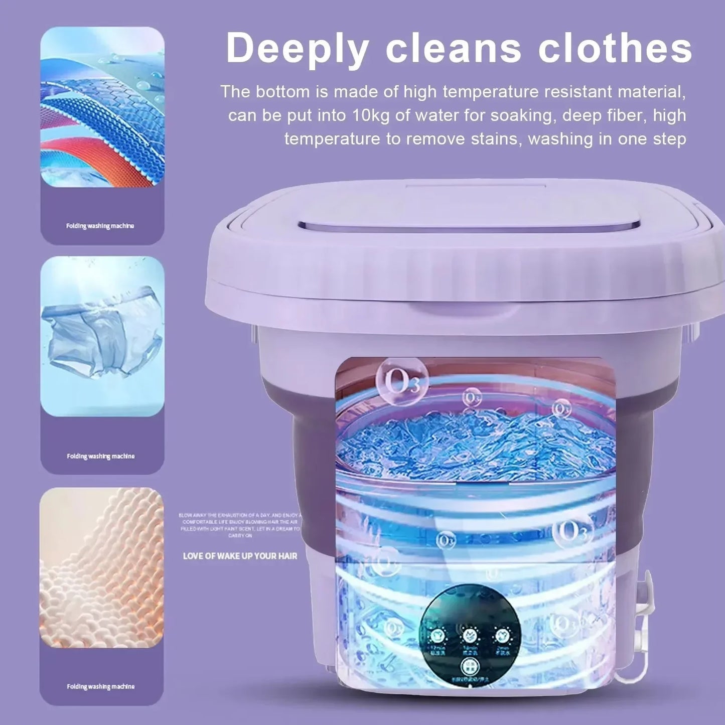 8L Portable Folding Washing Machine Bucket for Clothes