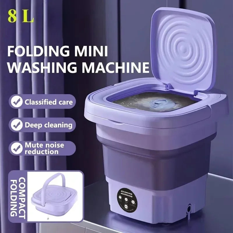 8L Portable Folding Washing Machine Bucket for Clothes