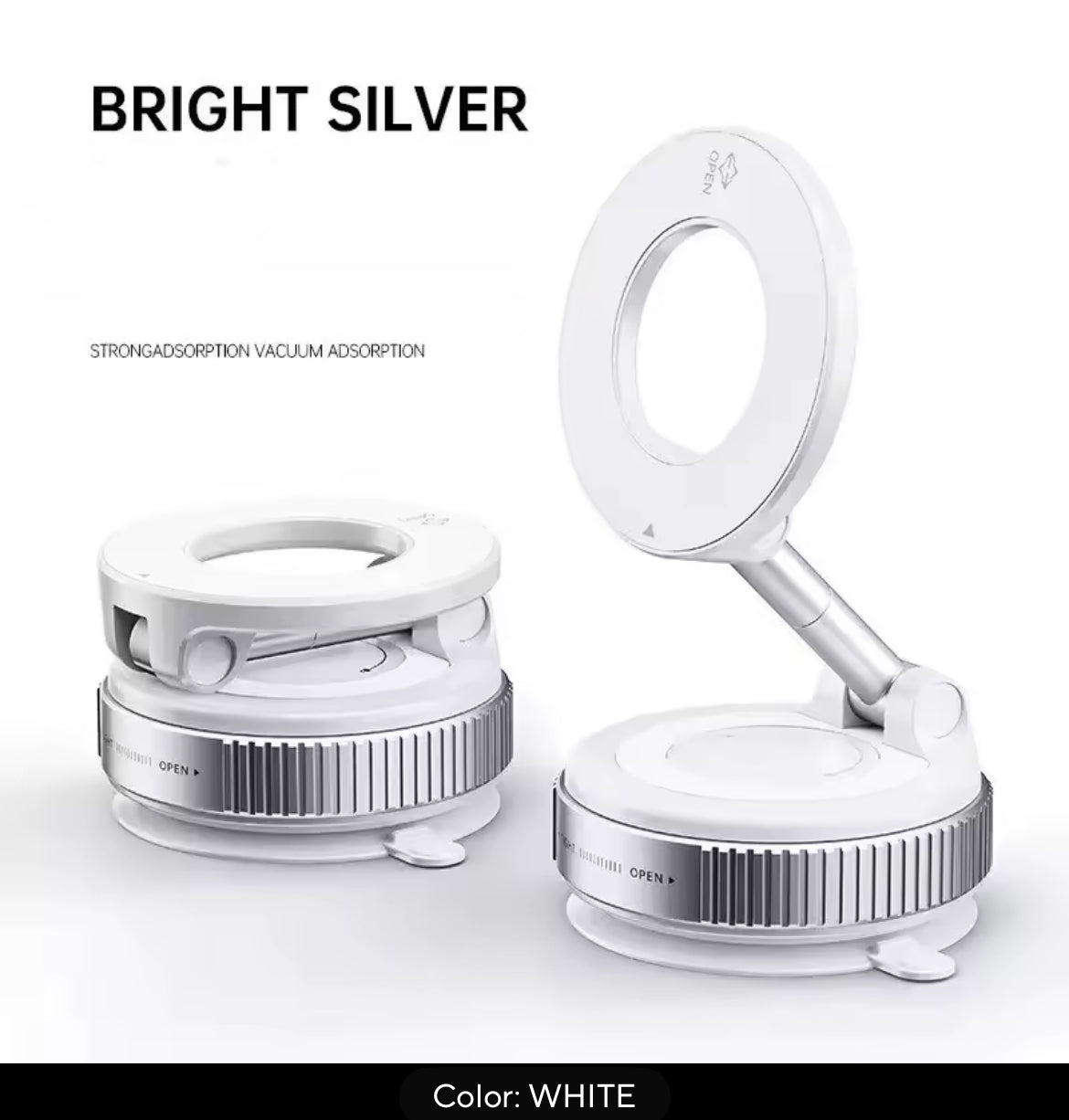Magnetic Car Phone Holder – 360° Rotation with Strong Suction Cup