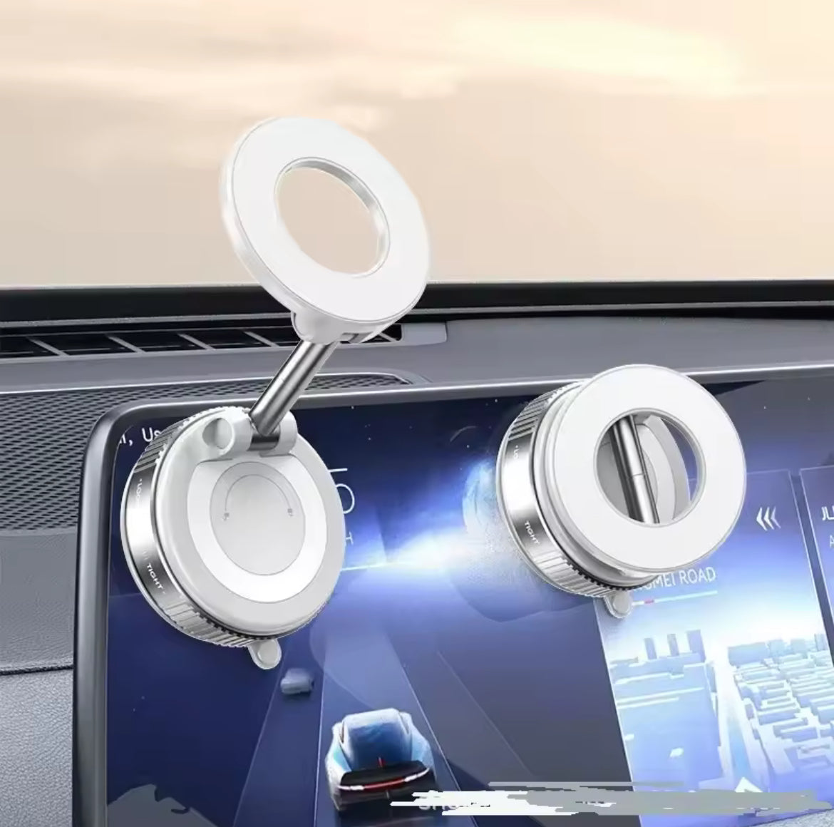 Magnetic Car Phone Holder – 360° Rotation with Strong Suction Cup