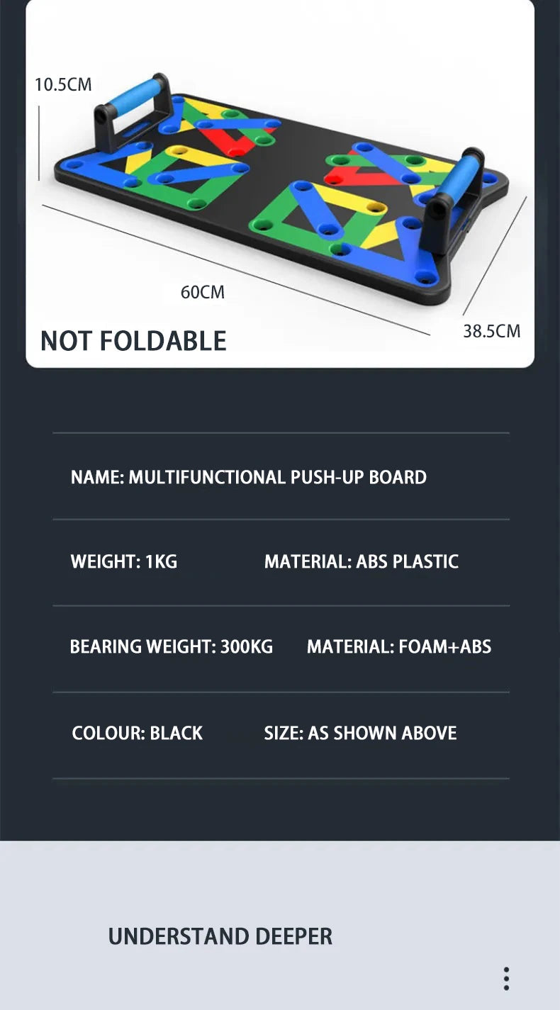 Portable Push-Up Board Set – Foldable Multifunctional Fitness Equipment for Chest, Arms, Back & Core Training"