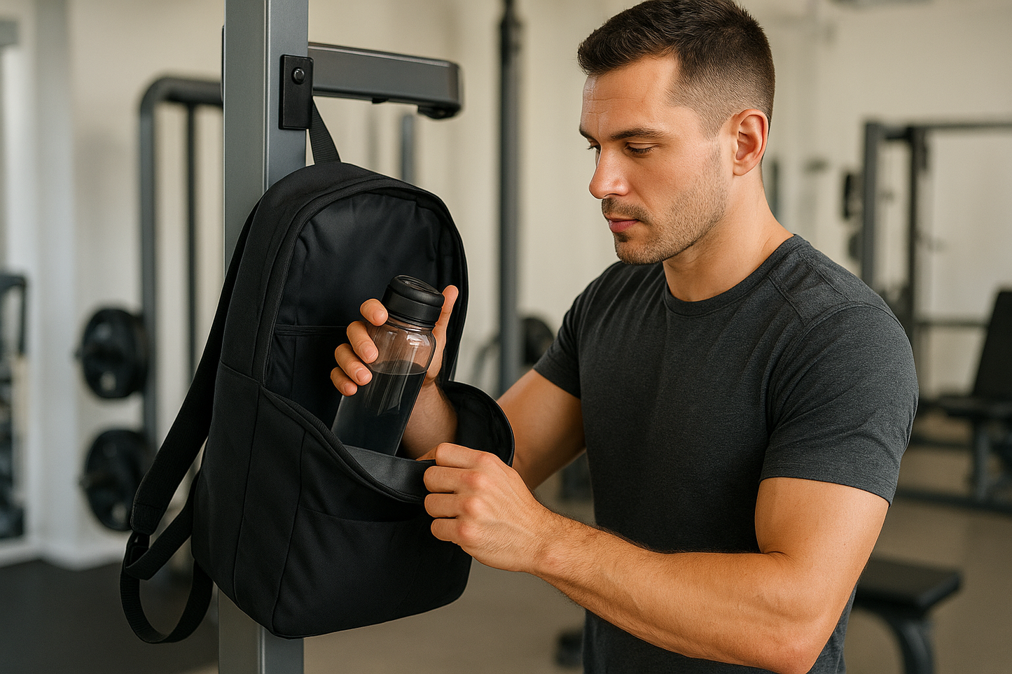 Large Capacity Gym Bag – Magnetic Closure, Phone Pocket, Water Bottle Holder, Portable Sports Organizer