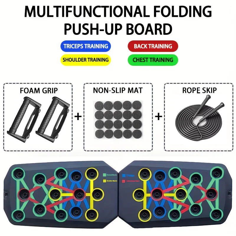 Portable Push-Up Board Set – Foldable Multifunctional Fitness Equipment for Chest, Arms, Back & Core Training"