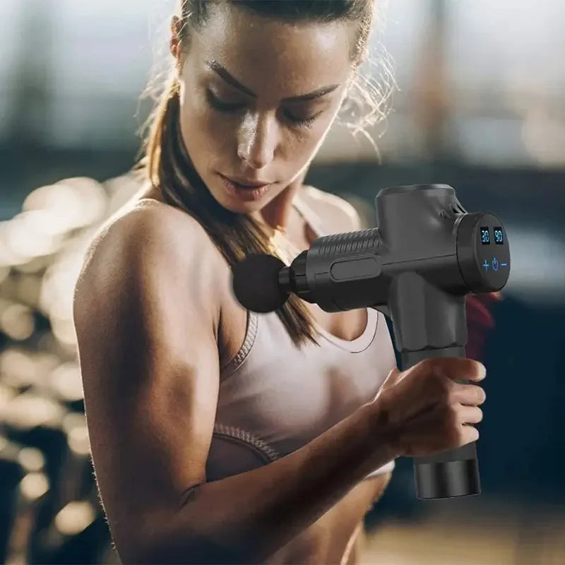 Deep Tissue Massage Gun – Portable Muscle Massager for Face, Neck, Back, and Body Fitness Recovery.