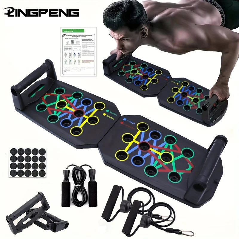 Portable Push-Up Board Set – Foldable Multifunctional Fitness Equipment for Chest, Arms, Back & Core Training"