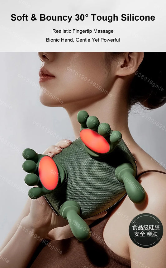 Electric Neck and Shoulder Massager – Heated Kneading Massage for Back, Deep Tissue Muscle Relief, Stress and Fatigue Reduction