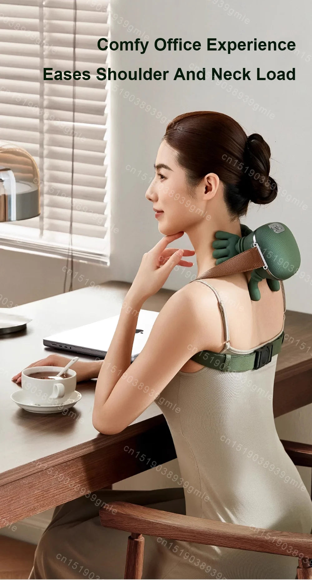 Electric Neck and Shoulder Massager – Heated Kneading Massage for Back, Deep Tissue Muscle Relief, Stress and Fatigue Reduction
