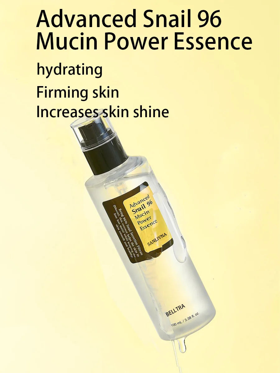 Snail Mucin 96% Facial Essence – Korean skincare formula for brightening, anti-aging, reducing fine lines, and repairing skin for a firmer, smoother look