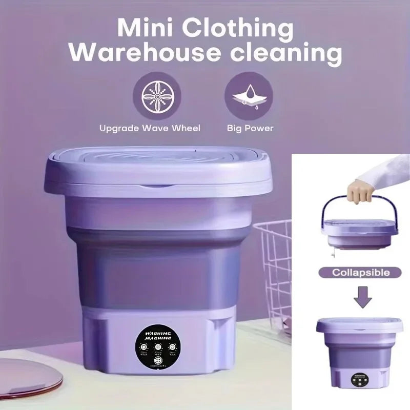8L Portable Folding Washing Machine Bucket for Clothes