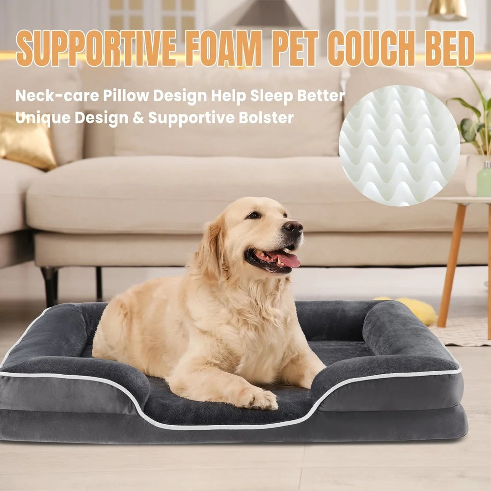 Dog Bed Waterproof Non-Slip Removable Washable Cover Medium Dogs Comfortable Pet Sofa