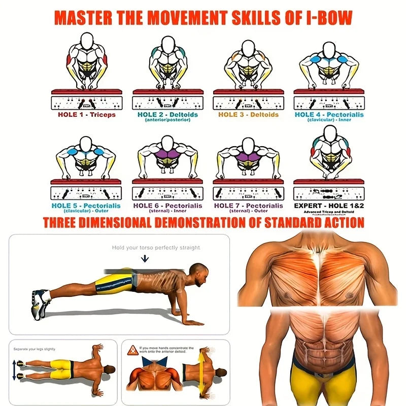 Portable Push-Up Board Set – Foldable Multifunctional Fitness Equipment for Chest, Arms, Back & Core Training"