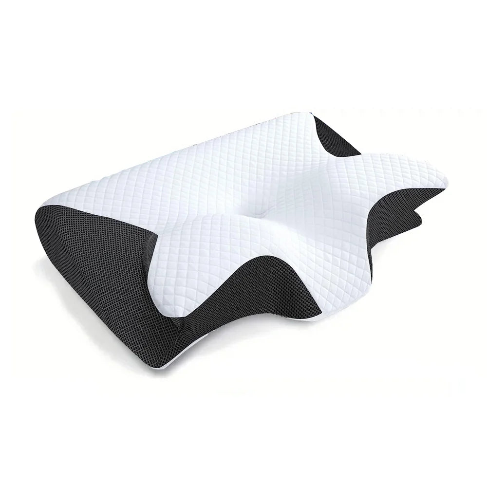1pc Memory Foam Cervical Pillow – 2-in-1 Ergonomic Orthopedic Contour Pillow for Neck Pain Relief, Supportive Neck and Shoulder Pillow